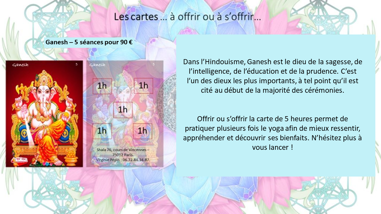 Carte cadeau du yogi - 5 cours pour 90€